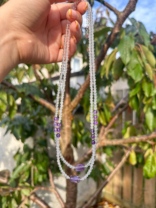 Clear Quartz & Amethyst Necklace