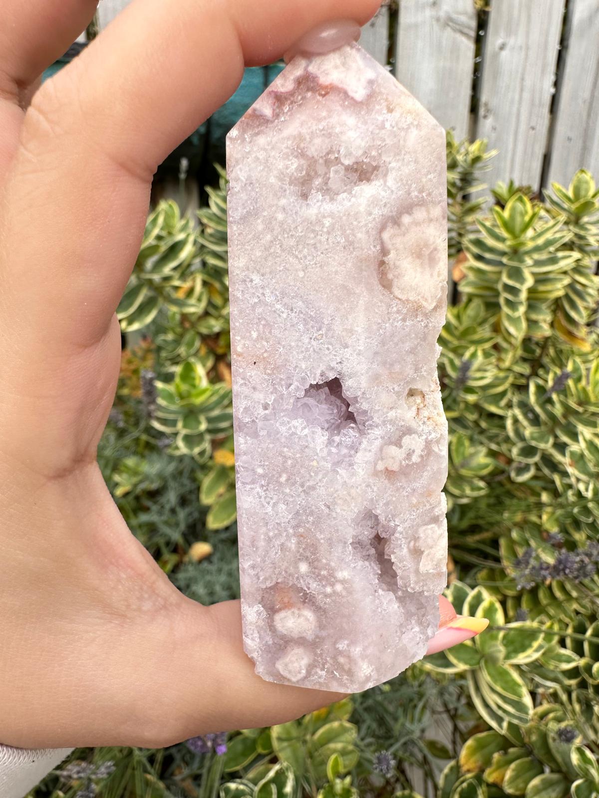 Druzy Pink Amethyst Tower