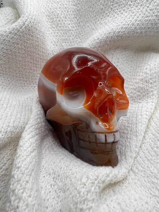 Red Agate Crystal Skull