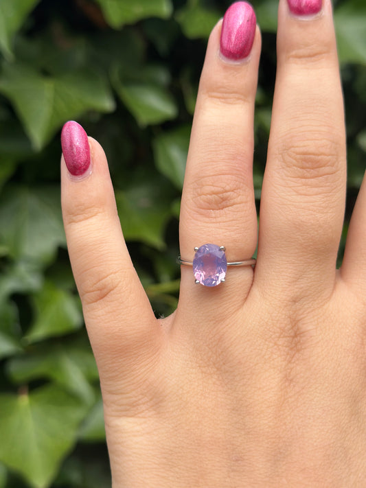 Lavender Moon Quartz Heart Ring