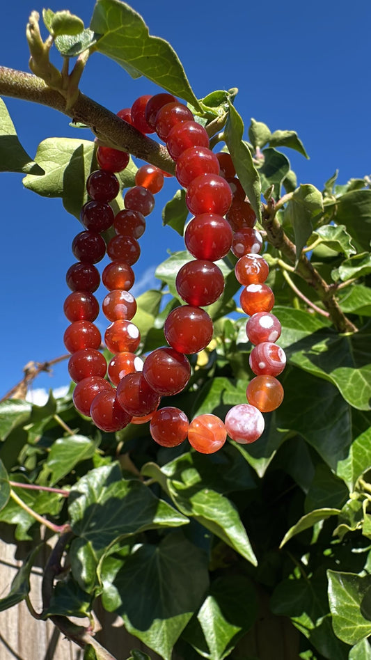Milk Agate & Red Agate