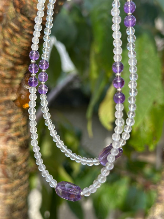 Clear Quartz & Amethyst Necklace