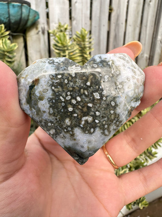 Black Ocean Jasper Heart