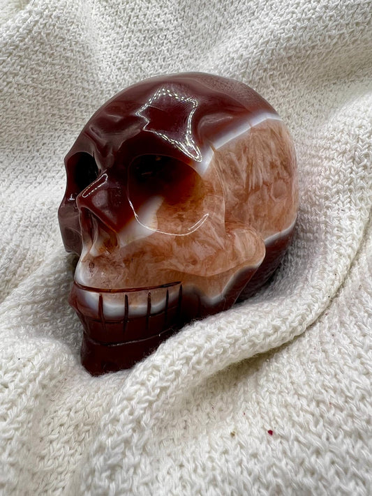 Red Agate Crystal Skull